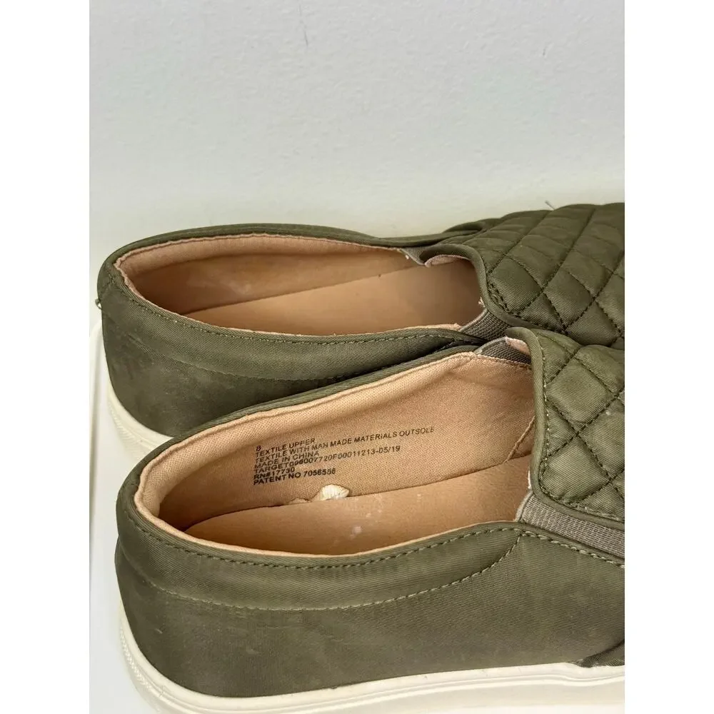 A New Day Reese Quilted Slip-On Sneakers Green Size 8